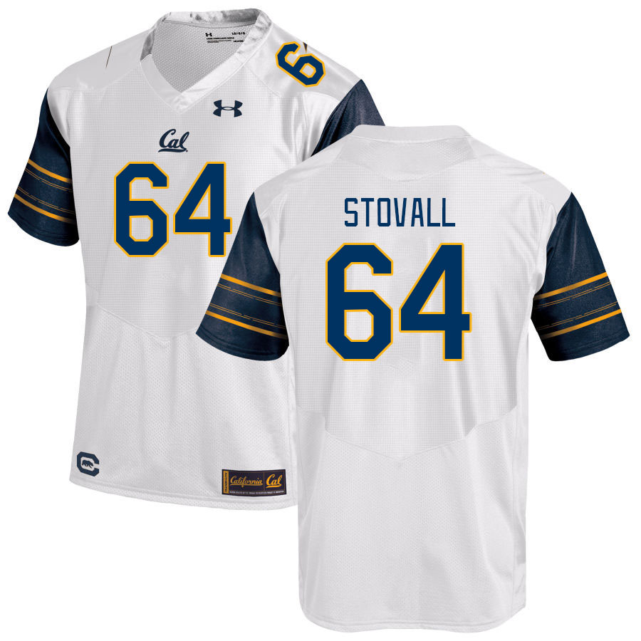 Men #64 Joshua Stovall California Golden Bears College Football Jerseys Stitched Sale-White - Click Image to Close